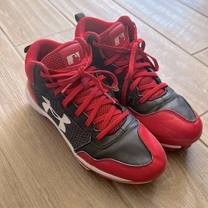Under Armour Heater Mid TPU ‘Black Red’ Baseball Cleats